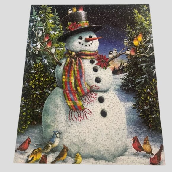 Springbok "Feathered Friends" Snowman Winter Puzzle 1000 Pieces - Picture 2 of 6